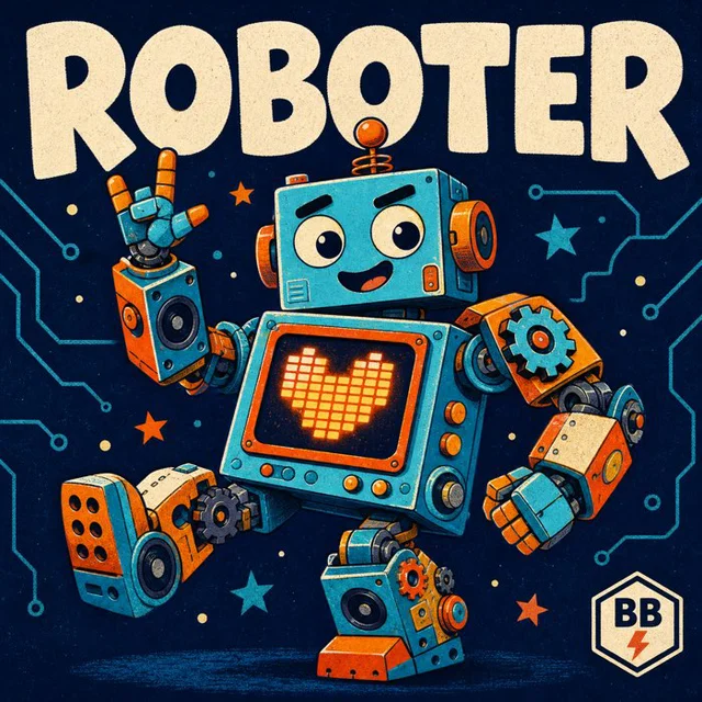 Cover der Playlist Roboter Kinderlieder - Technik, Zukunft & coole Beats