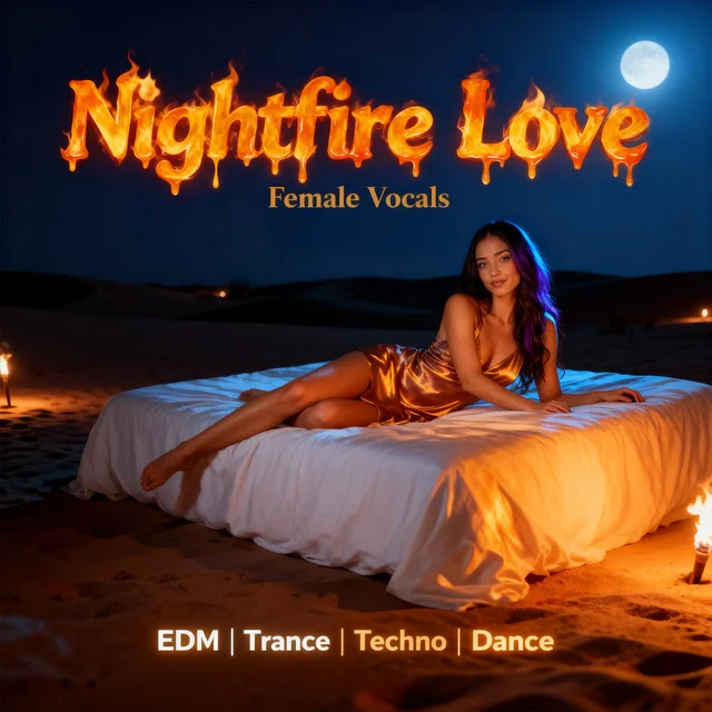 Cover der Playlist Female Vocal Night Fire - EDM, Trance, House & Techno