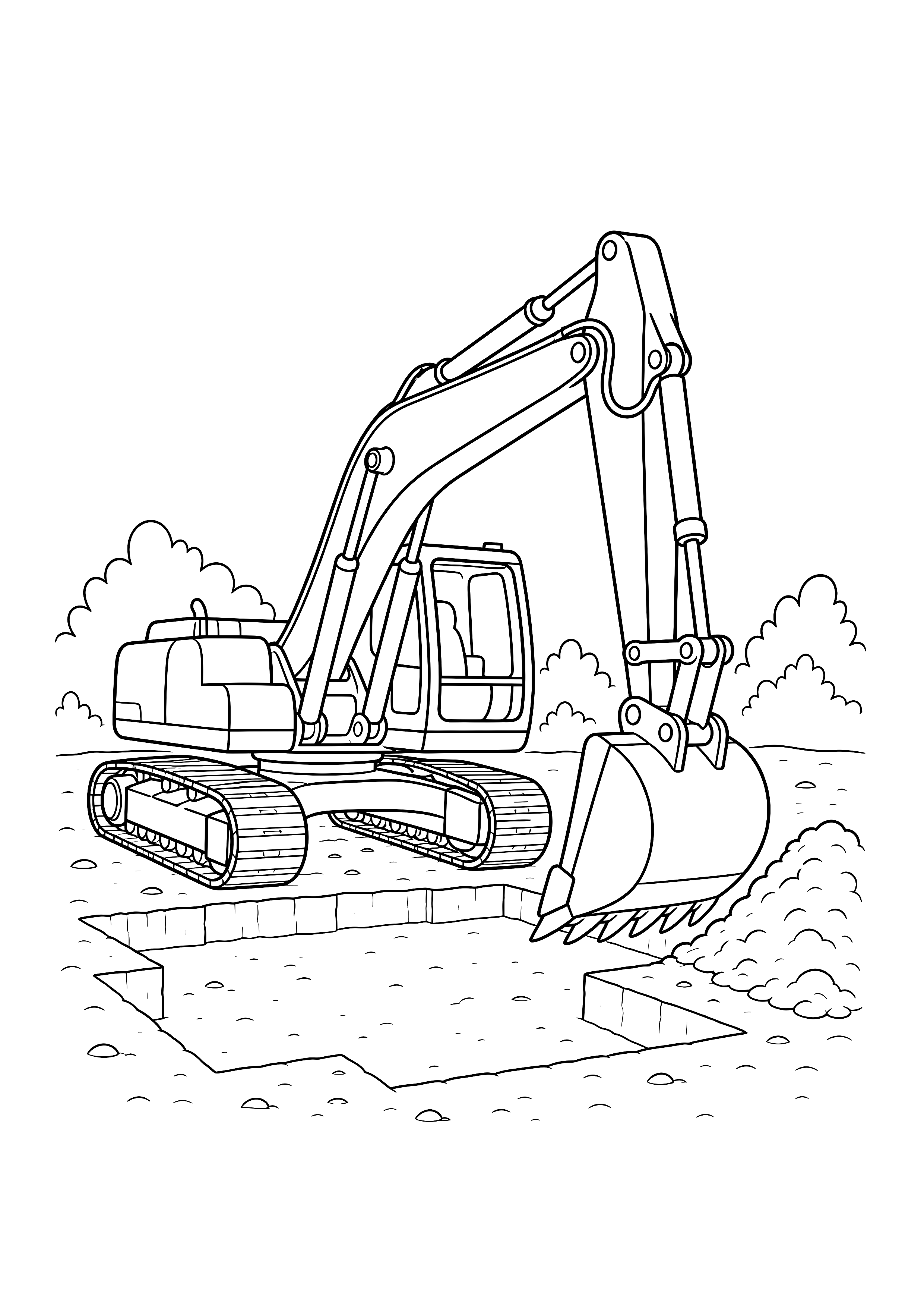 Bagger gräbt ein Fundament — Ein großer Kettenbagger hebt Erde aus einem neuen Hausfundament.