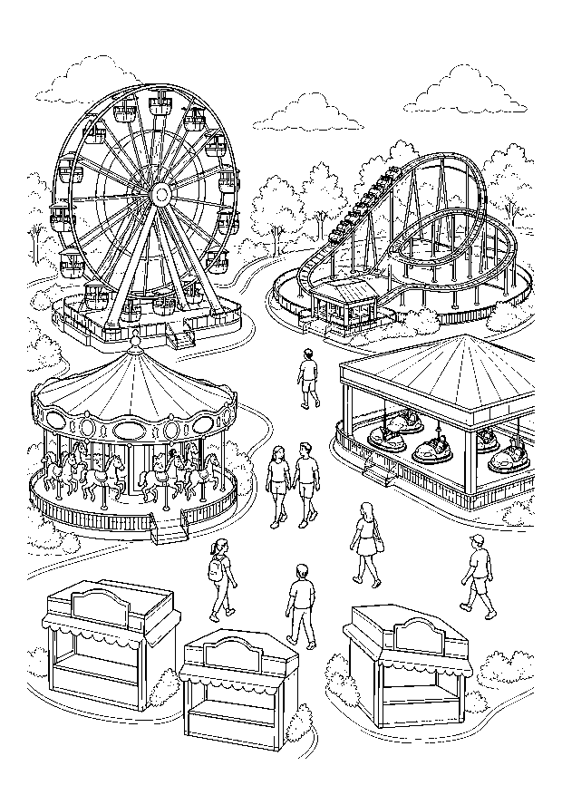 Jahrmarkt und Kirmes: Großer Jahrmarkt mit vielen Fahrgeschäften